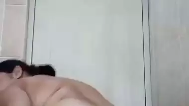 Hot milf shows her big boobs and ass on camera