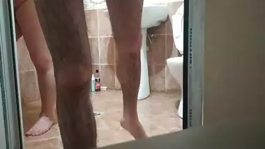 Mallu Girlfriend I Put My Big Dick In Her Big Ass And Pussy Under The Shower In The Bathroom