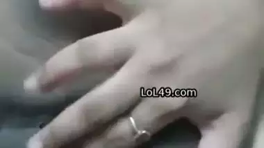 Chubby girl moaning in rubbing pussy and boob press