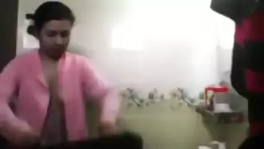 Solo sex video of shy Desi teen who rubs own XXX tits in bathroom